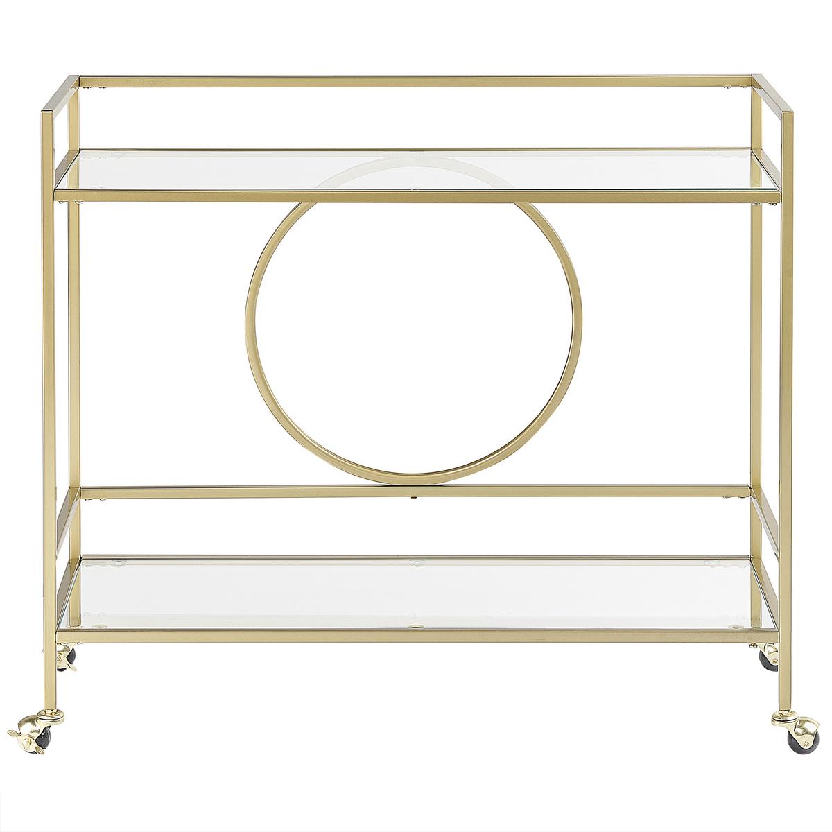 SERVIERWAGEN Gold Kerry - Transparent/Goldfarben, Metall (35/81/90cm) - Beliani
