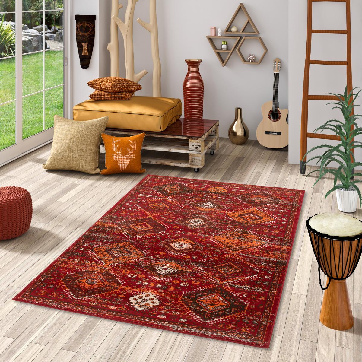 DESIGNER TEPPICH POP-VINTAGE ORIENT MODERN - Terracotta, Textil (200/300cm) - Pergamon