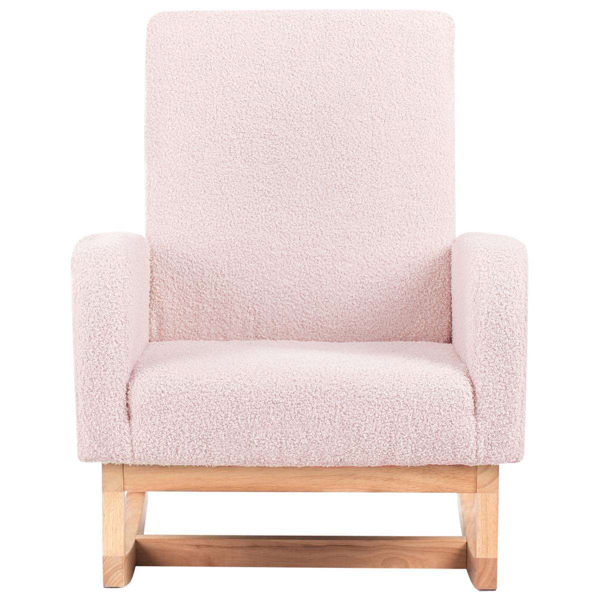 KINDERSCHAUKELSTUHL Bouclé Pastellrosa Norby - Pink, Textil (54/71/70cm) - Beliani