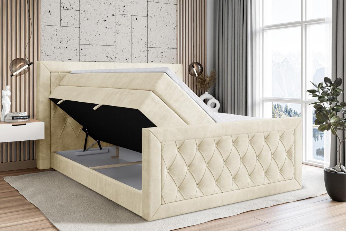 BOXSPRINGBETT NOEL-Z KING - 120 x 200 - H3/H4 - Beige - Beige, Holzwerkstoff (120/200cm) - ALTDECOR