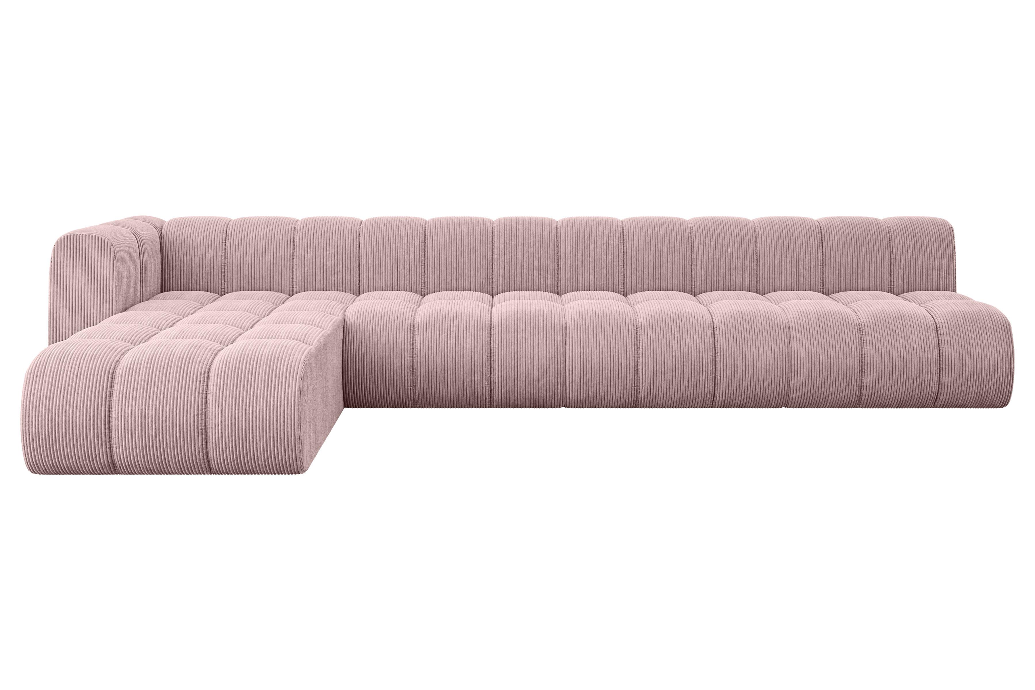 ECKSOFA modulares Sofa Darnel-L3 - 387x177x70 cm Rosa - Rosa, Holzwerkstoff/Textil (387/177cm) - ALTDECOR