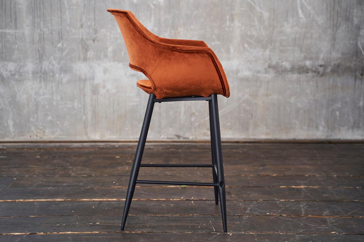 BARHOCKER ZAJA Braun Velvet - Braun, Textil (57/114/59cm) - KAWOLA