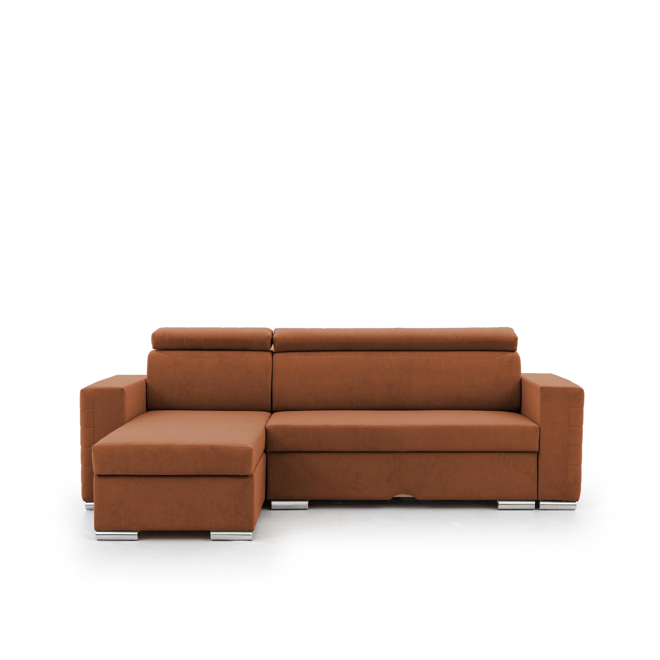 ECKSOFA Canton In Camelia - Braun, Holzwerkstoff/Textil (260/173cm) - Fun Möbel