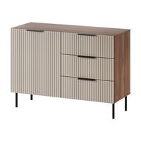 KOMMODE Almera 02 - Kaschmir/Nussbaumfarben, Holzwerkstoff/Metall (105/76/42cm) - MIRJAN24