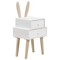 NACHTTISCH mit 2 Schubladen Weiß Banks - Weiß, Holzwerkstoff (32/37/79cm) - Beliani