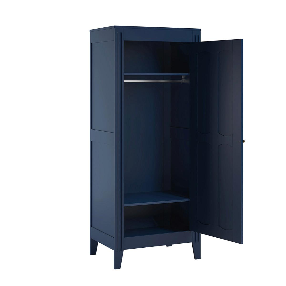 SCHRANK 1 Tür Blau - Blau, Holzwerkstoff (80/197/55cm) - Petits-meubles
