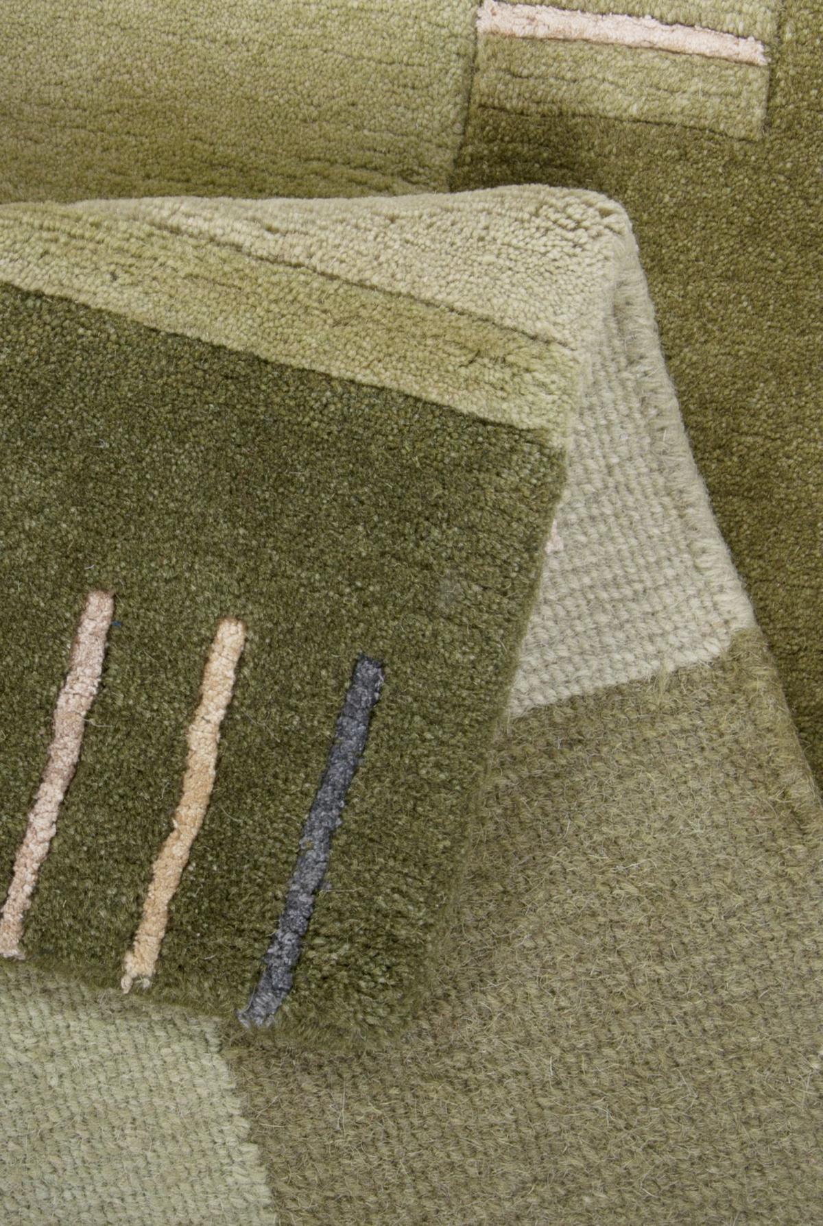 HANDKNÜPFTEPPICH Kailash 40x60 cm - Grün, Textil (40/60cm) - THEKO