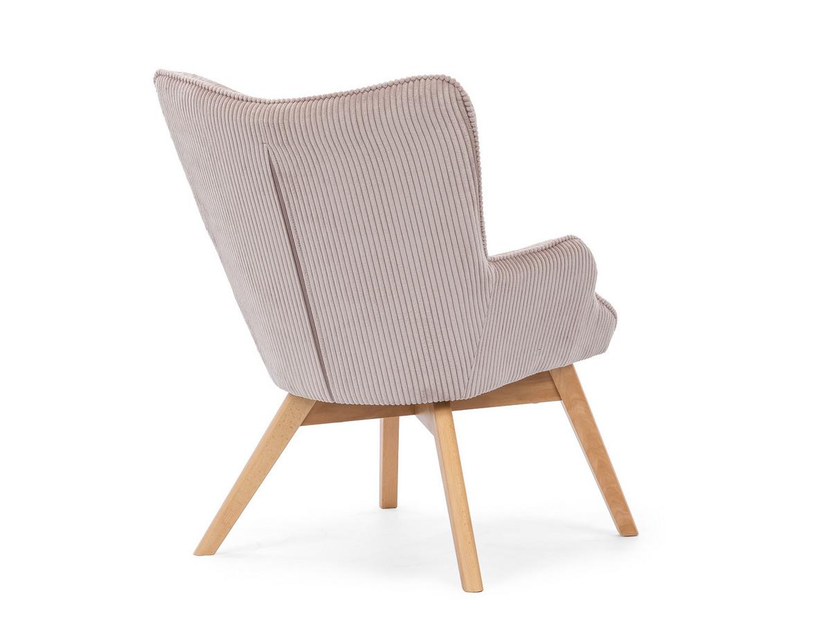 LOUNGESESSEL Lenari Puderrosa Cordstoff mit Füßen in Natur - Hellrosa/Naturfarben, Holz/Textil (71/96/86cm) - S-Style Möbel