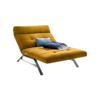 LIEGE MIT MOTORISCHER RELAXFUNKTION AMERIVA Gelb Velvet Relaxfunktion - Currygelb/Silberfarben, Textil (120/110/158cm) - KAWOLA