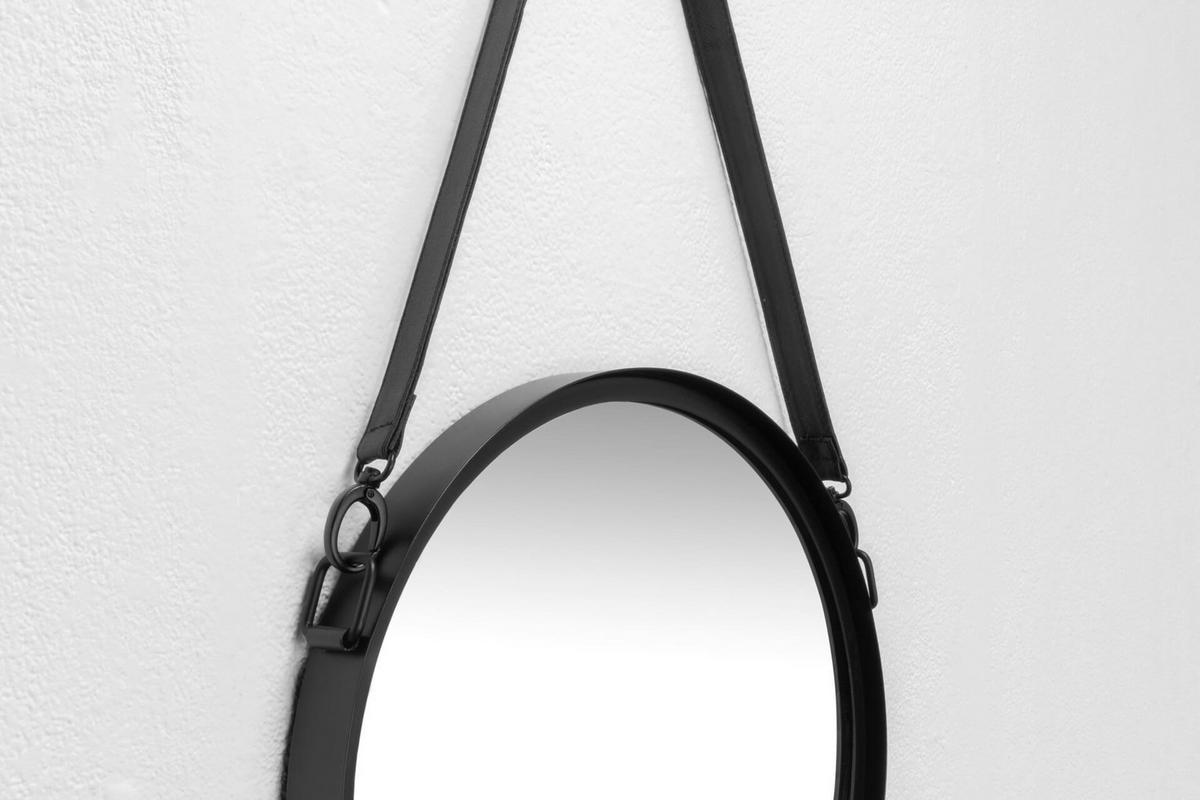 WANDSPIEGEL Schwarz 40/70,5 cm - Schwarz, Metall (4.3/70.5/6cm) - KUNSTLOFT