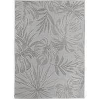 TEPPICH Outdoor VENTOUX in Grau, mit Tropen-Motiv, 280 x 370 cm - Grau, Textil (370/280cm) - KADIMA DESIGN