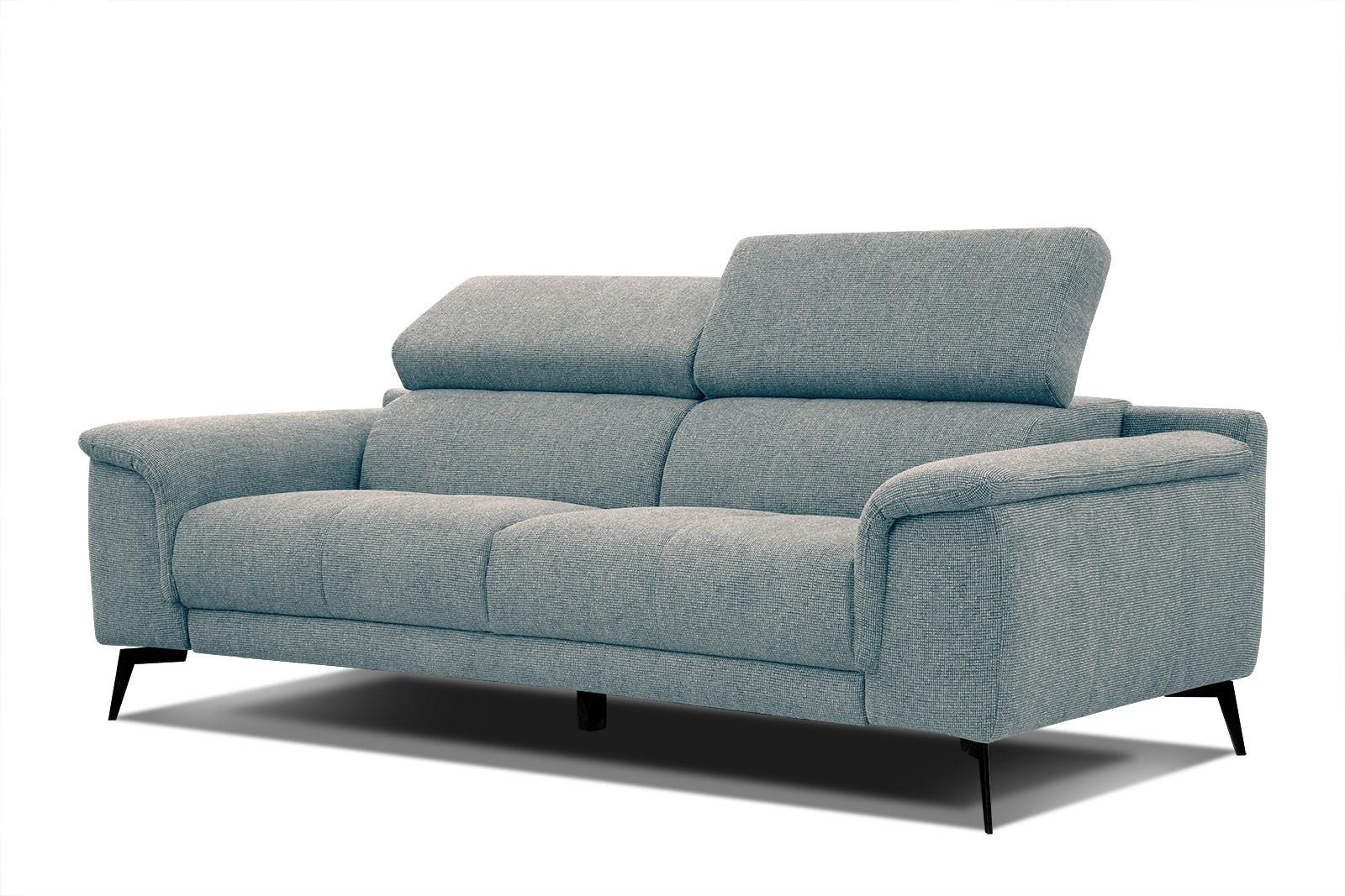 SOFA FIERO 3-Sitzer, mintgrün - Schwarz/Mintgrün, Holzwerkstoff/Textil (212/82/103cm) - Wozimo