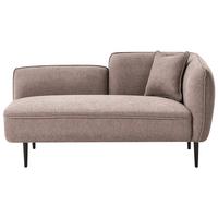 CHAISELONGUE-RECHTSSEITIGE Stoff Hellbraun Chevannes - Hellbraun/Schwarz, Textil (138/74/77cm) - Beliani