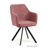 ARMLEHNSTUHL drehbar (4er-Set) Devka 57x87x60 Schwarz/Rosewood - Dunkelrosa/Schwarz, Kunststoff (60/87/57cm) - 58aufmkessel