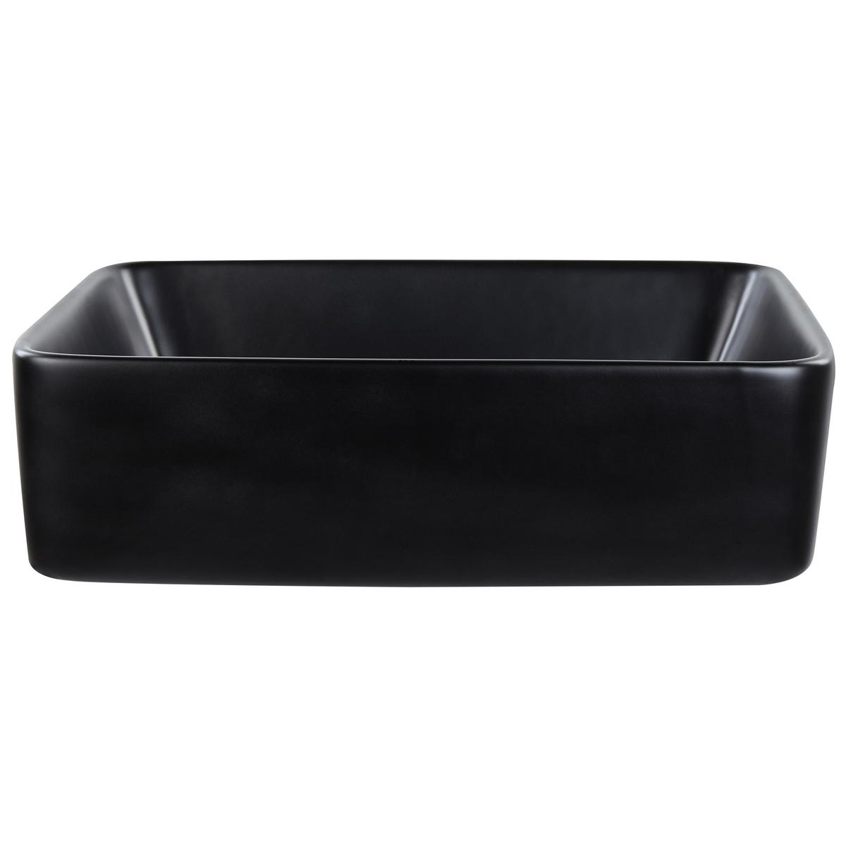 AUFSATZWASCHBECKEN Schwarz 49/38 cm Keramik Travesia - Schwarz, Keramik (49/14/38cm) - Beliani