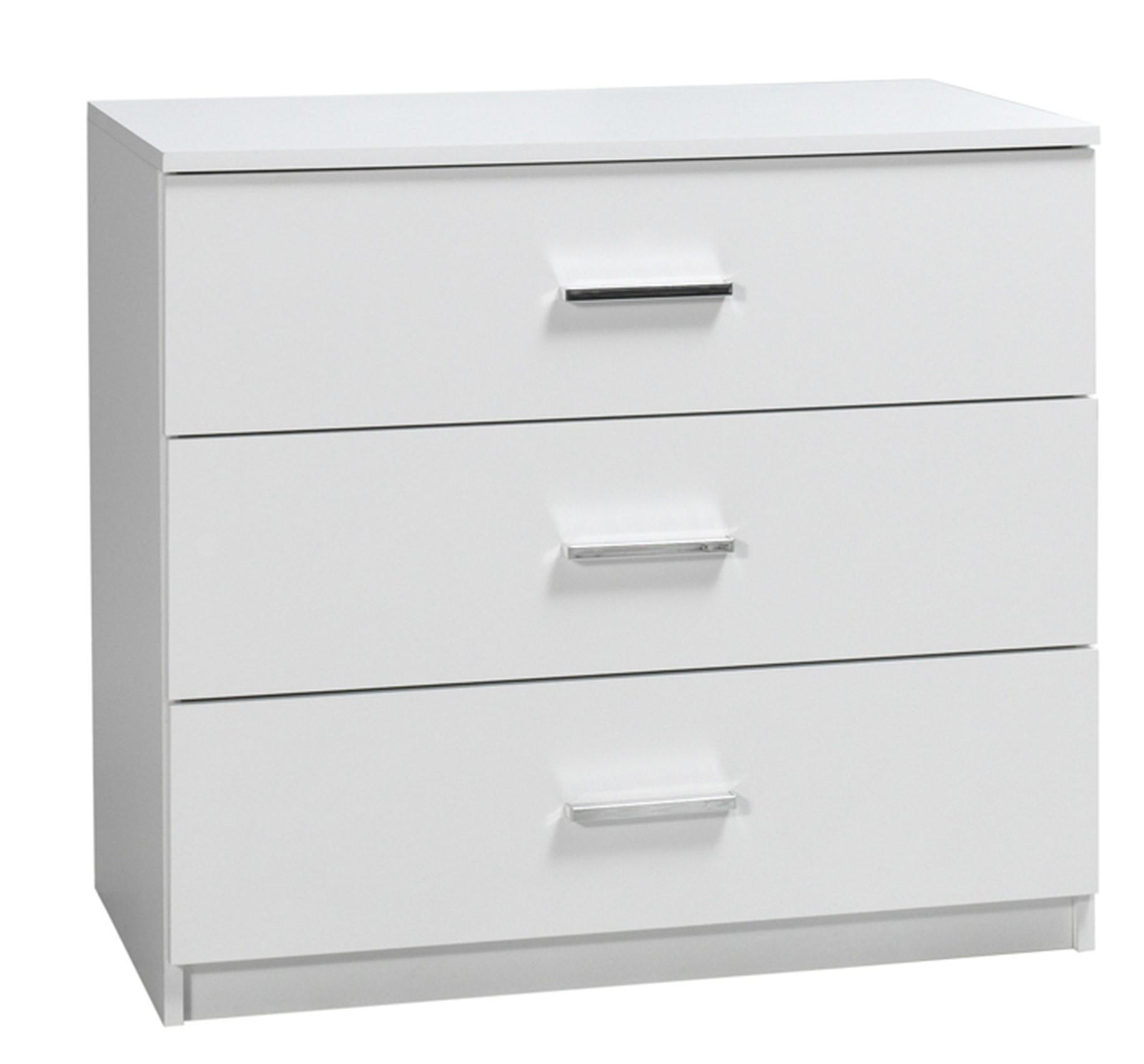 KOMMODE Weiß Hochglanz 93/80,5/42 - Weiß Hochglanz, Holzwerkstoff (93/81/42cm) - RAUMHIRSCH FURNITURE