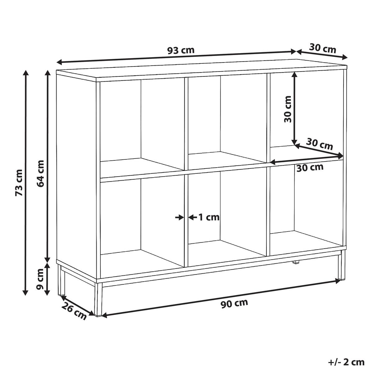 BÜCHERREGAL 73 cm Dunkelbraun Pemberton - Dunkelbraun/Schwarz, Holzwerkstoff (93/73/30cm) - Beliani