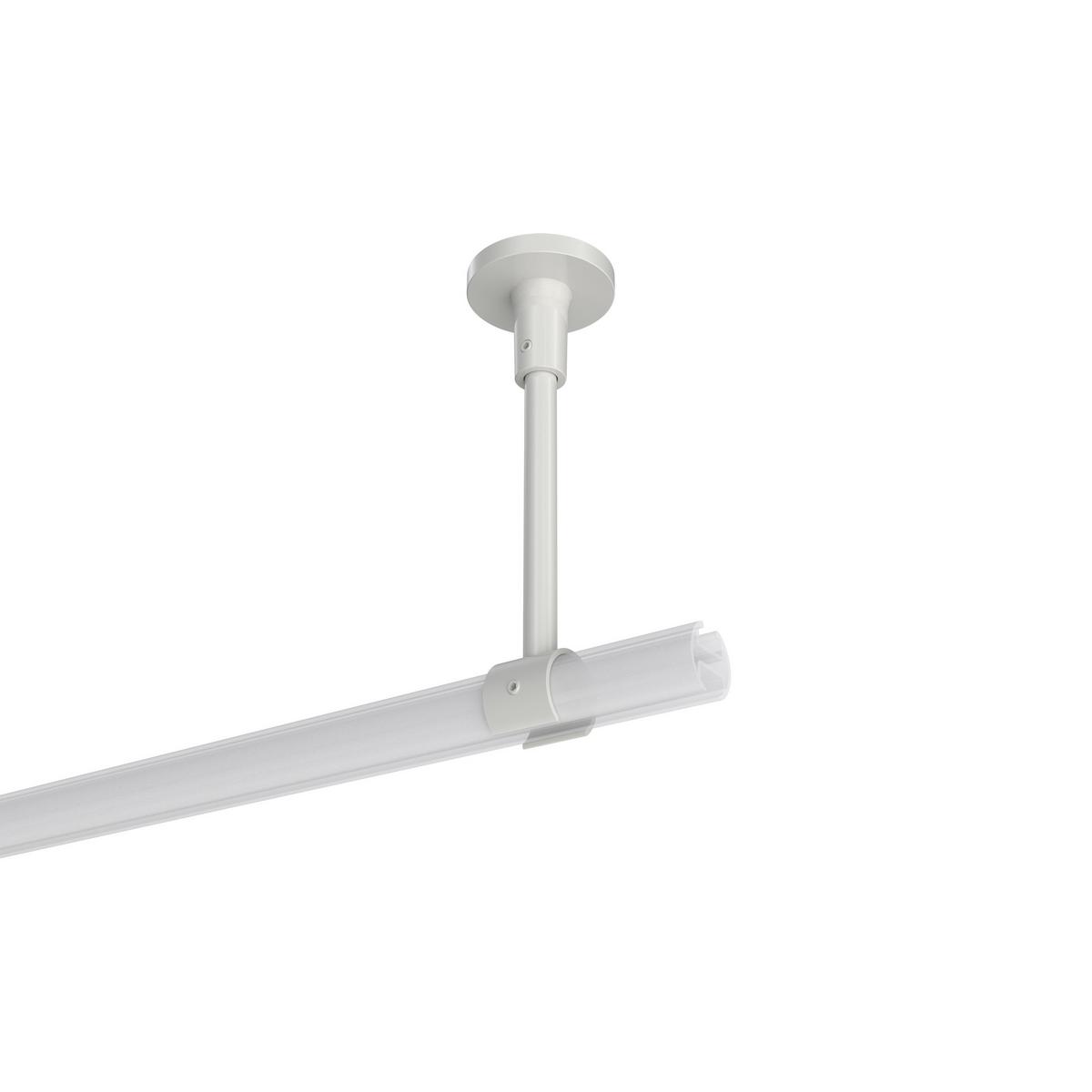 DECKENTRÄGER FÜR GARDINENSTANGEN 20 mm Ø, Sonette 1-läufig, Weiß - Weiß, Metall (4.3/14.2/4.3cm) - INTERDECO