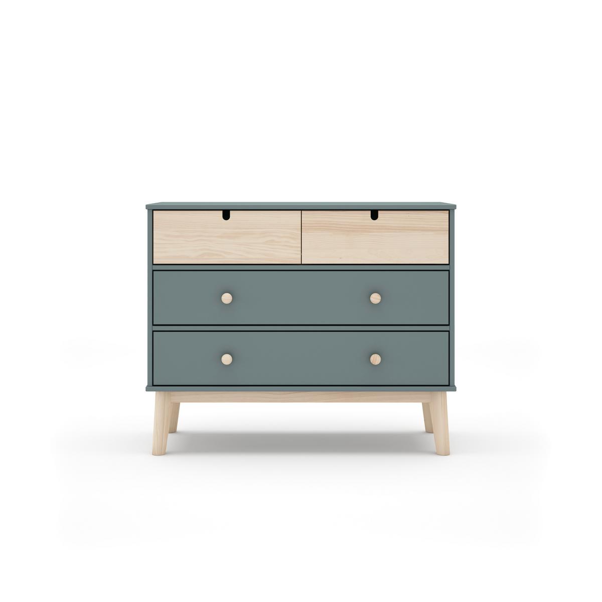 KOMMODE Estefania Grün 100/40/81 cm - Grün, Holz (40/81/100cm) - Calicosy
