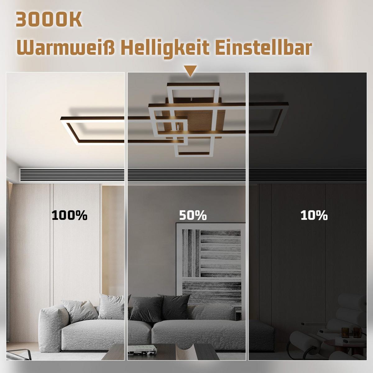 LED-DECKENLEUCHTE Gaines 64.3/35/9.5 cm - Schwarz, Metall (64.5/35/9.5cm) - Nettlife