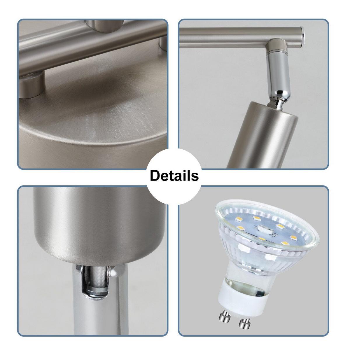 DECKENSTRAHLER Max 3-flammig 40/8/14 cm - Silberfarben, Metall (40/8/14cm) - Nettlife