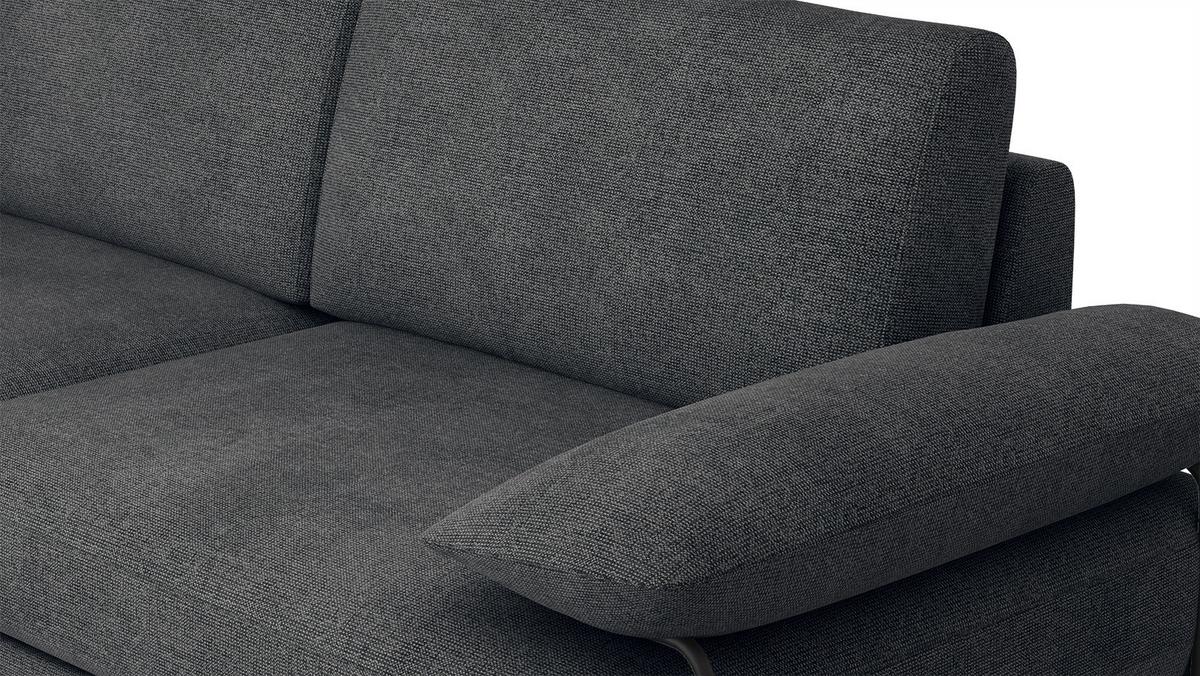 SOFA LORI 3-Sitzer, dunkelgrau - Dunkelgrau/Schwarz, Holzwerkstoff/Textil (245/87/96cm) - Wozimo