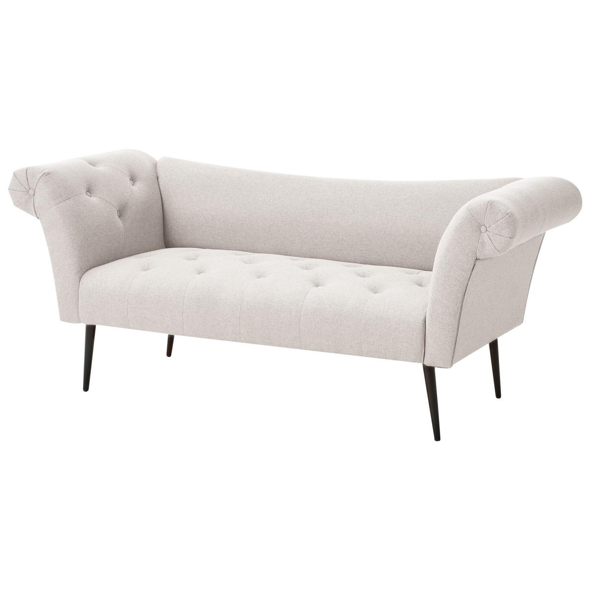 CHAISELONGUE Stoff Hellbeige Nantilly - Beige/Schwarz, Textil (175/76/69cm) - Beliani