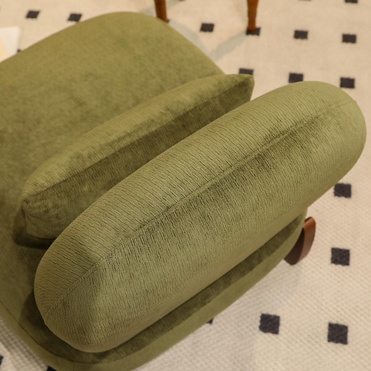 SESSEL stoff grün armlehnenlos modern holzbeine - Grün, Textil (86.9/69.9/72.1cm) - Urban Meuble