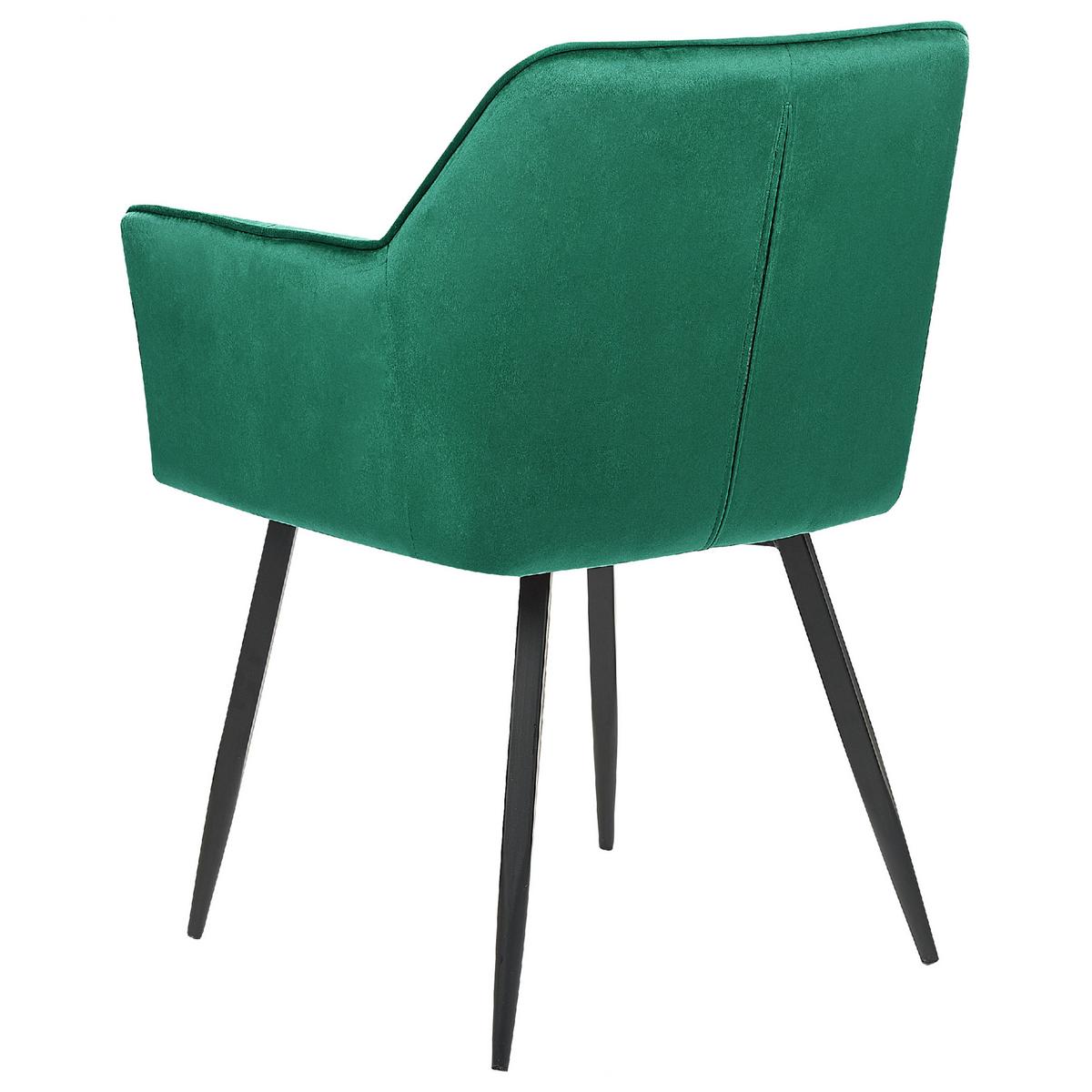 ESSZIMMERSTUHL 2er-Set Samtstoff Grün Jasmin - Grün, Textil/Metall (60/84/49cm) - Beliani