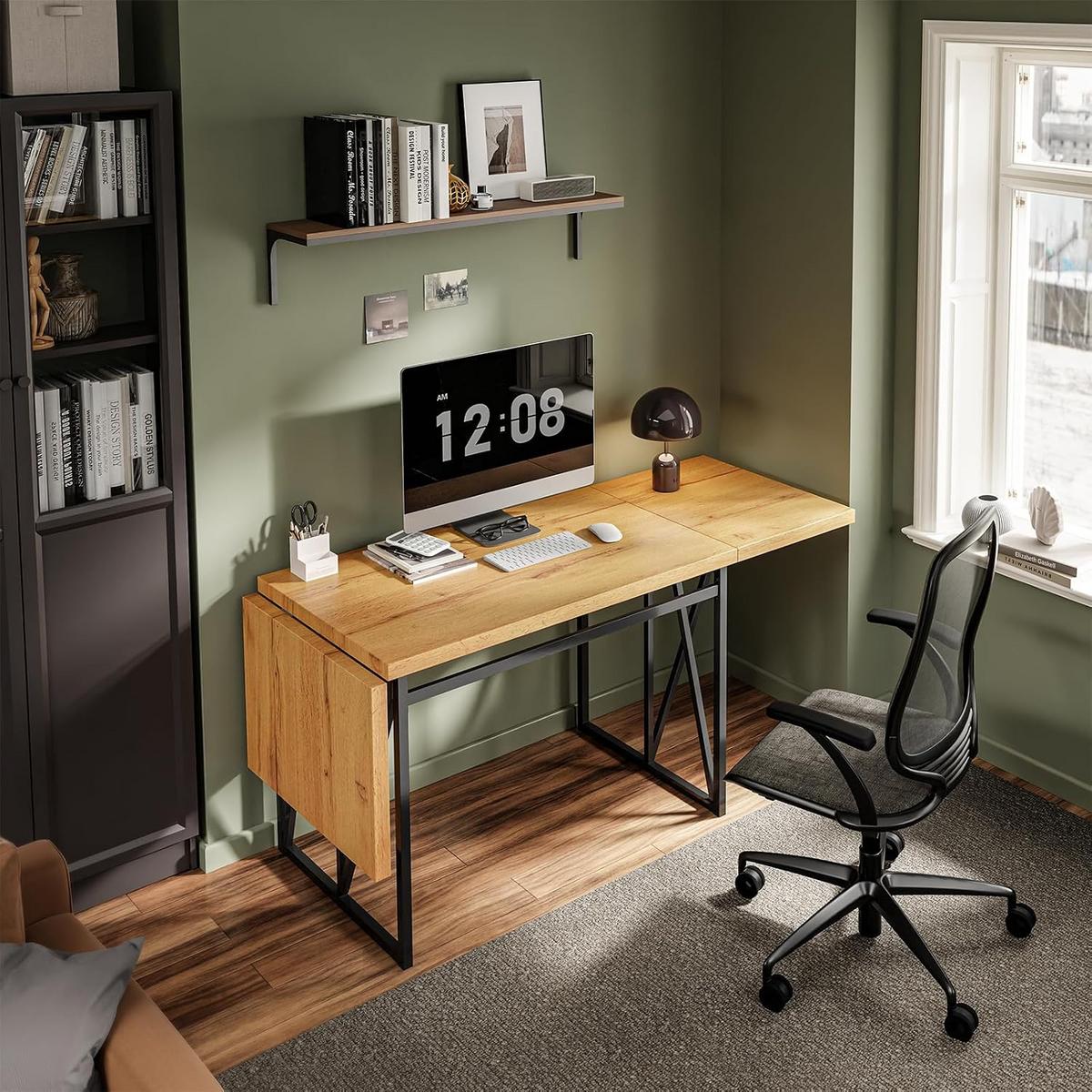 ESSTISCH klappbar für 2-8 Personen, 65x(110-200) x76cm - Naturfarben, Holz/Metall (65/200/76cm) - SoBuy