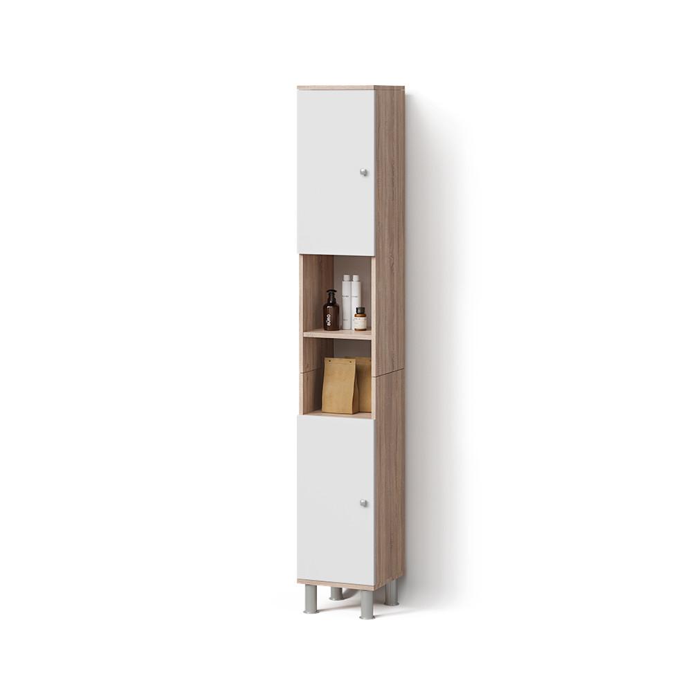 BADSCHRANK Fucino Sonoma 30 x 190 cm - Sonoma Eiche, Holzwerkstoff (30/190/30cm) - Livinity®