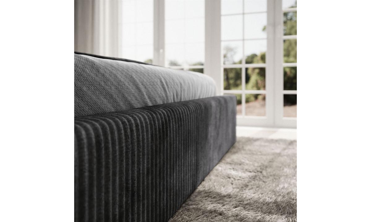 POLSTERBETT TILIA 180x200 cm Tilia 100, 34 Holzlatten, Kopfteil 95 cm - Schwarz, Textil (180/200cm) - Lookway