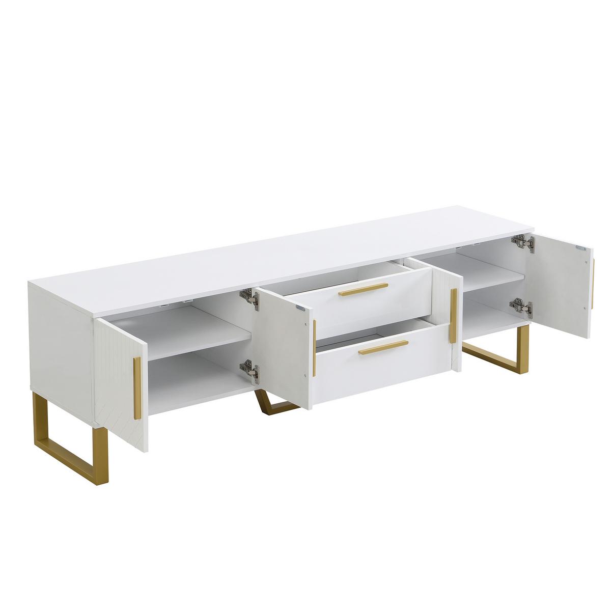 SIDEBOARD im minimalistischen Design, 170/40/53.5cm - Weiß, Holzwerkstoff/Metall (40/54/170cm) - Urban Meuble