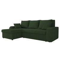 ECKSOFA Kris Cord - Dunkelgrün/Schwarz, Holz/Kunststoff (238/147cm) - MIRJAN24