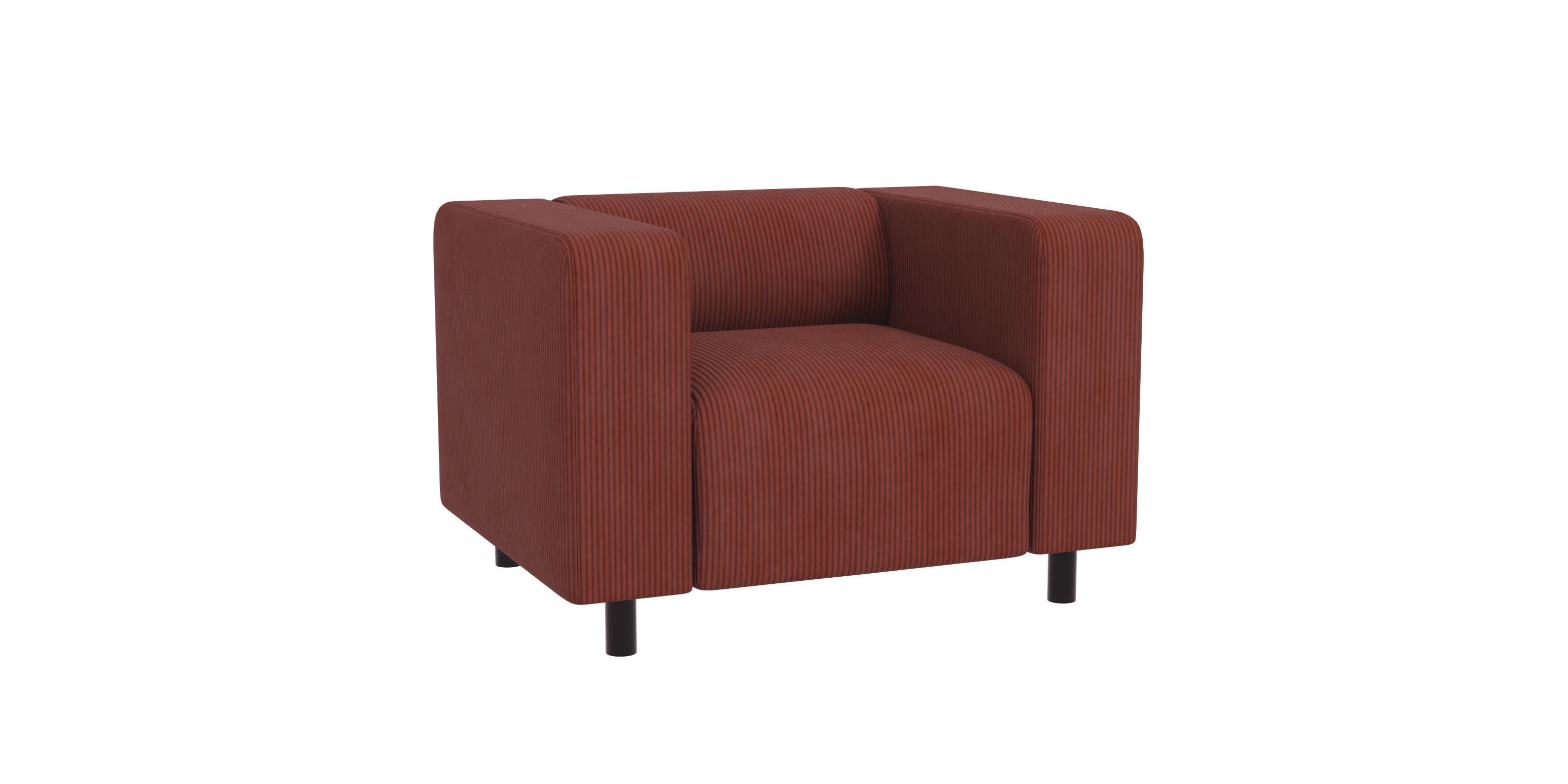 SESSEL Tove Terrakotta Cord - Terracotta/Schwarz, Holz/Kunststoff (95/65/80cm) - S-Style Möbel