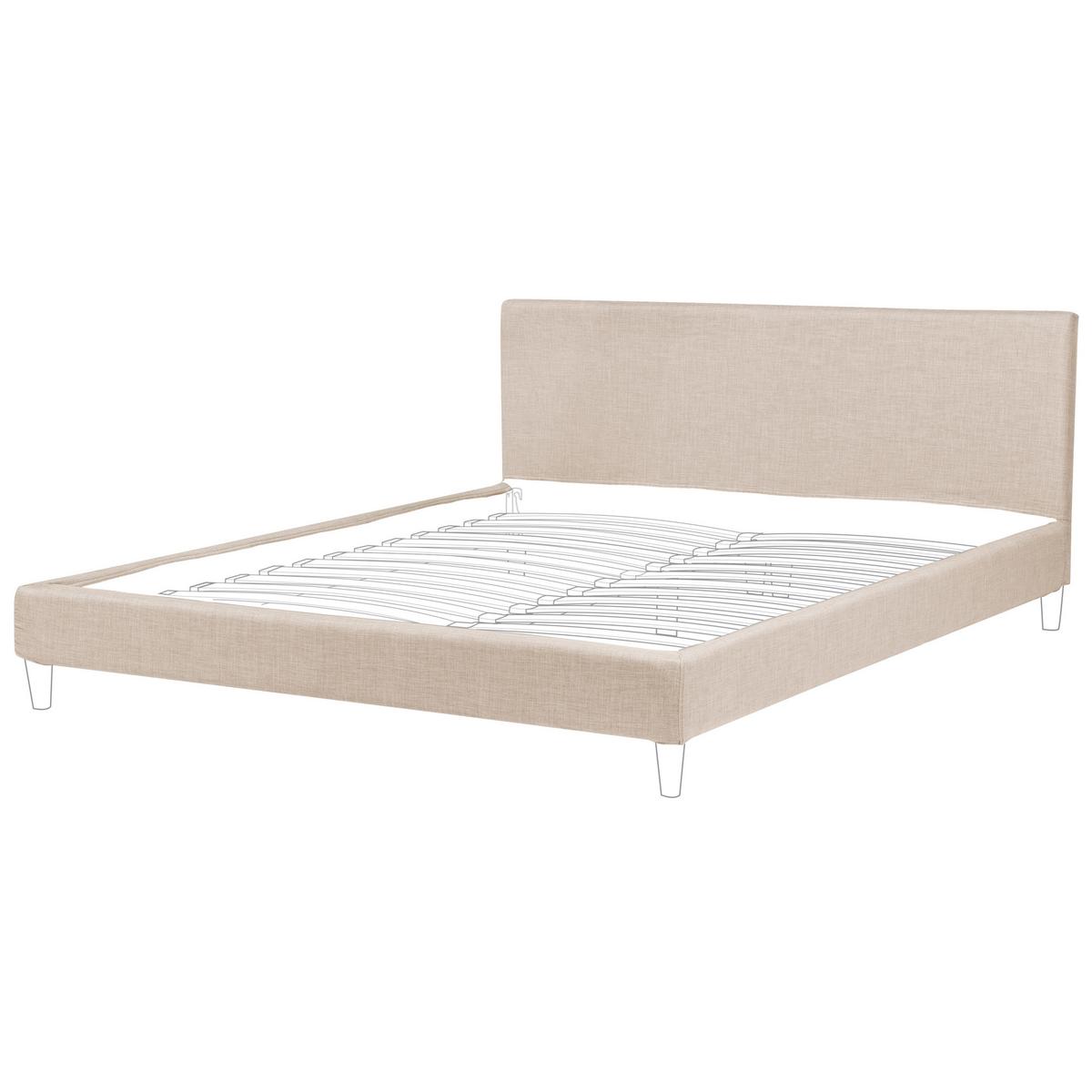 BETTRAHMENBEZUG 180/200 cm Beige Fitou - Beige, Textil (190/214cm) - Beliani