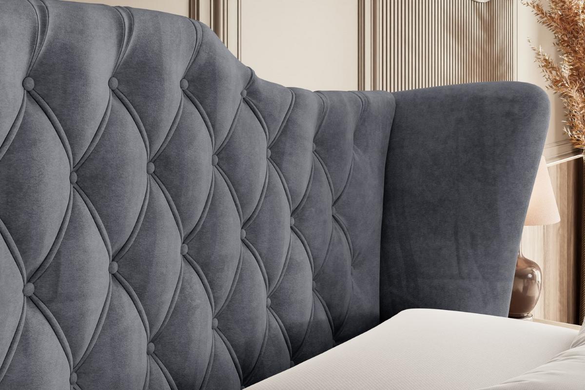 BOXBETT mit Matratze H3 und Lattenrost - VILA - 140x200 cm Dunkelgrau - Dunkelgrau, Holzwerkstoff (140/200cm) - ALTDECOR