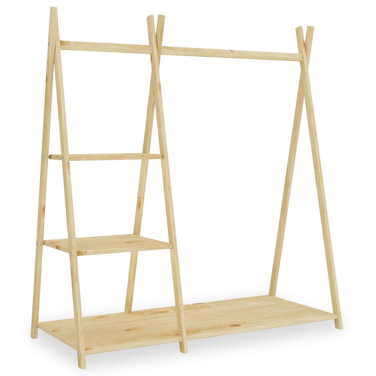 KINDERGARDEROBE LOTTE - Naturfarben, Holz (108/115/47cm) - IDIMEX