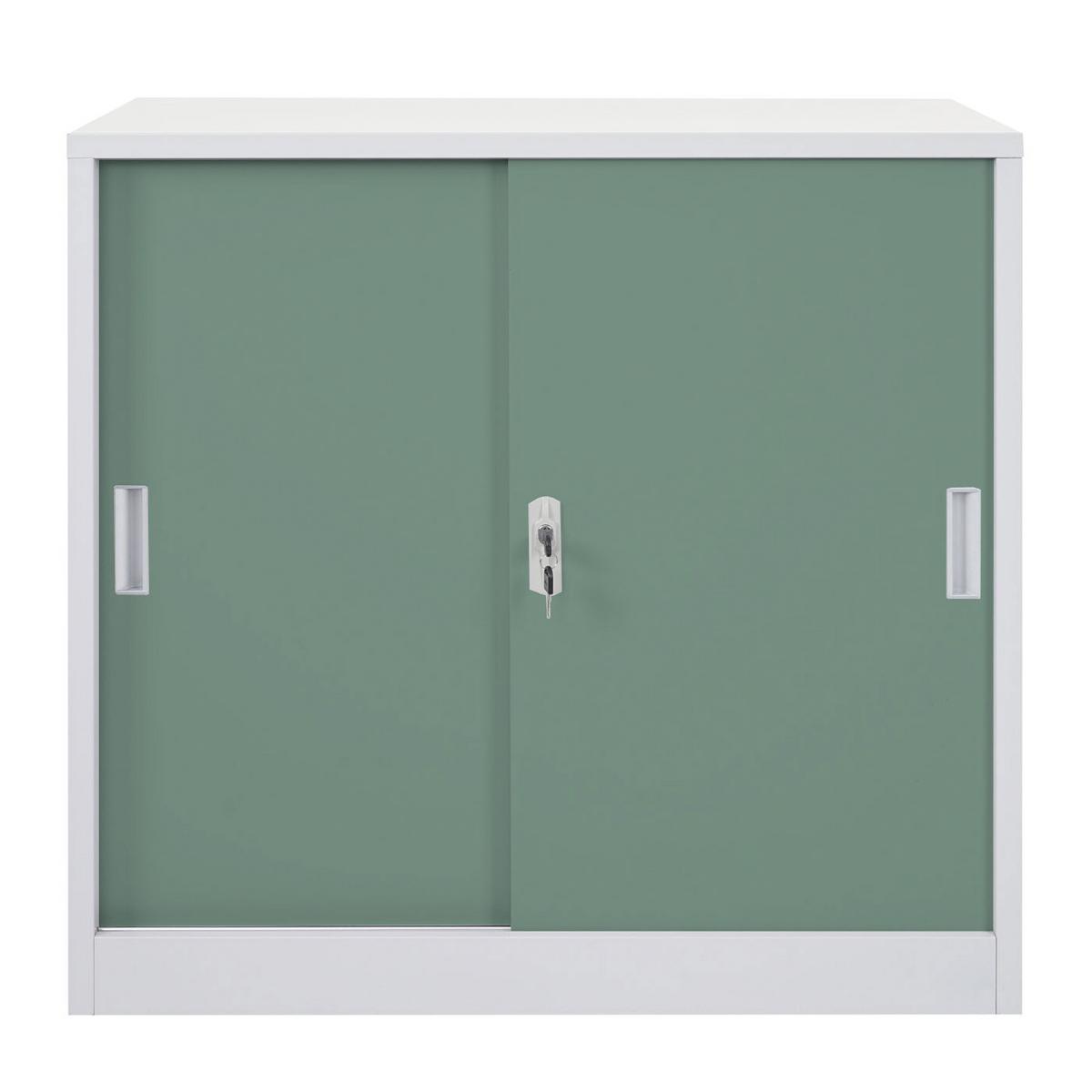 AKTENSCHRANK Green - Grün, Metall (90/90/45cm) - MCW