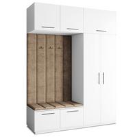 GARDEROBENSCHRANK REMA 180/240/60 cm Modern Garderobe-Set Weiß - Weiß/Mokka, Holzwerkstoff (180/240/60cm) - MASSENO