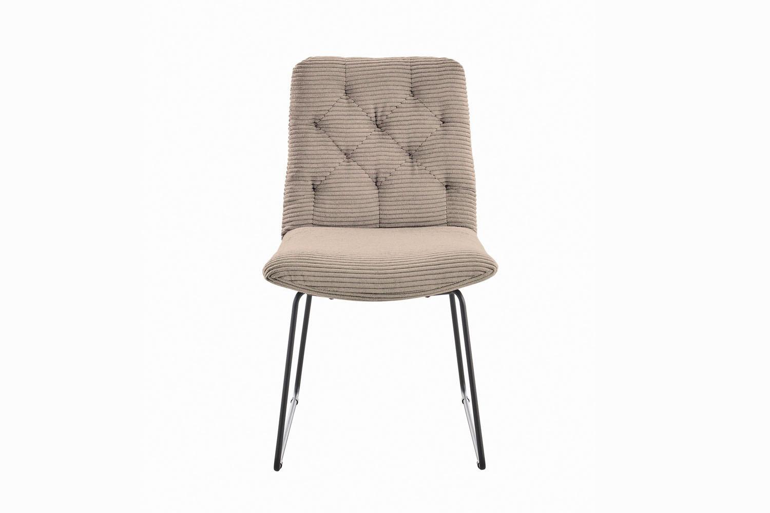 ESSZIMMERSTUHL NEW CHARME Taupe Cord (1er-Set) - Taupe, Textil (52/87/66cm) - KAWOLA