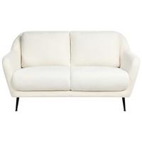 2-SITZER-SOFA Chenillegewebe Weiß Eiby - Weiß, Textil (130/80/90cm) - Beliani