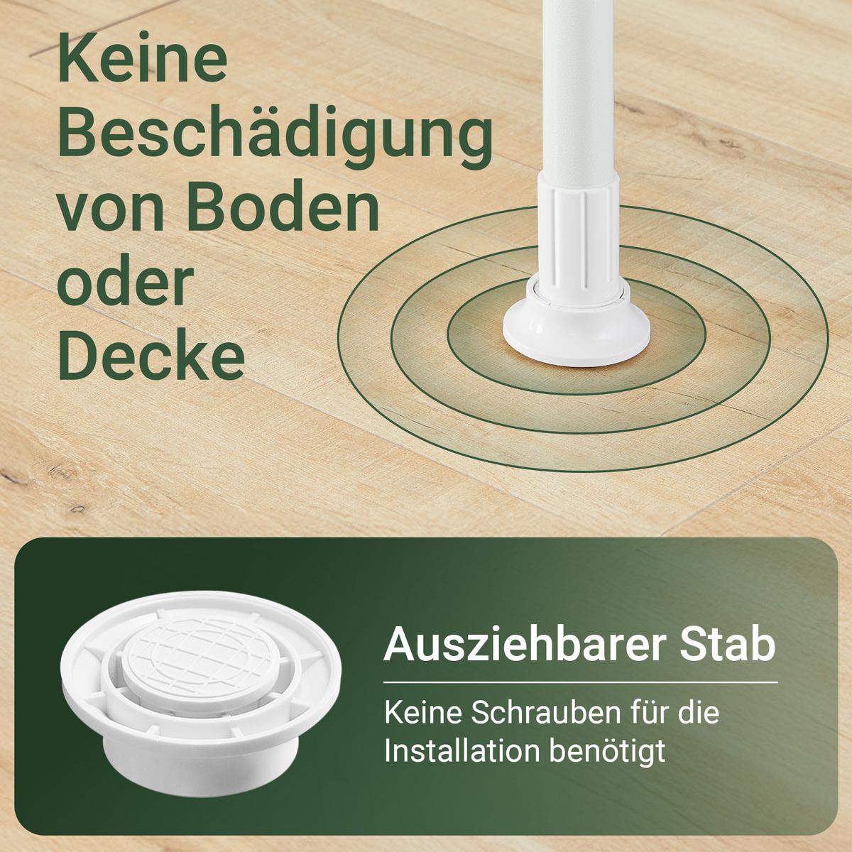 TELESKOP-KLEIDERSTÄNDER Weiß - Weiß, Kunststoff (311/295/37cm) - SoBuy