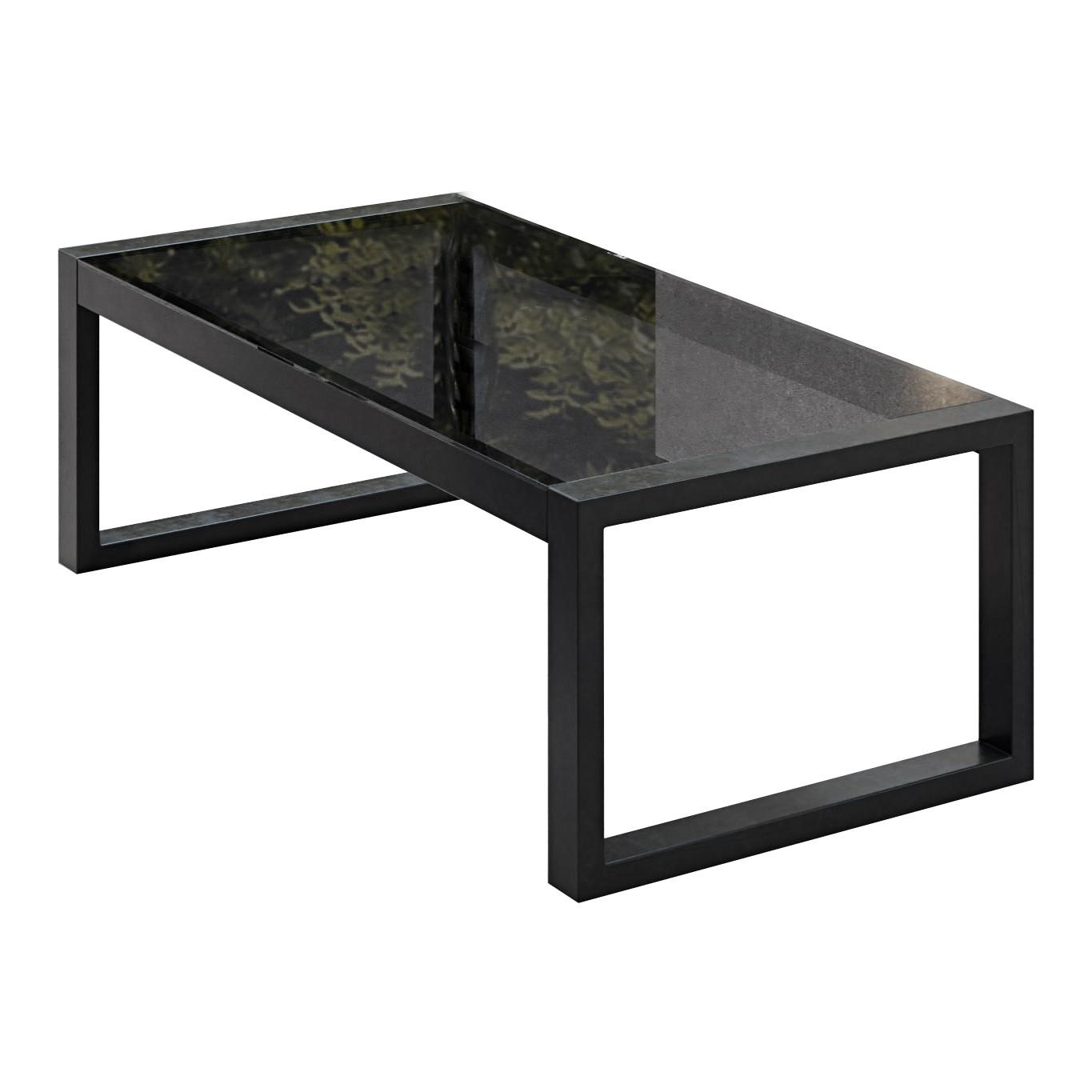 GARTENTISCH Stella mit gehärtetem Glas und Metallbeinen, 110 cm, Schwarz - Schwarz, Metall (55/110/42cm) - Beautysofa