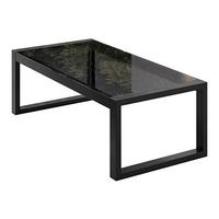 GARTENTISCH Stella mit gehärtetem Glas und Metallbeinen, 110 cm, Schwarz - Schwarz, Metall (55/110/42cm) - Beautysofa