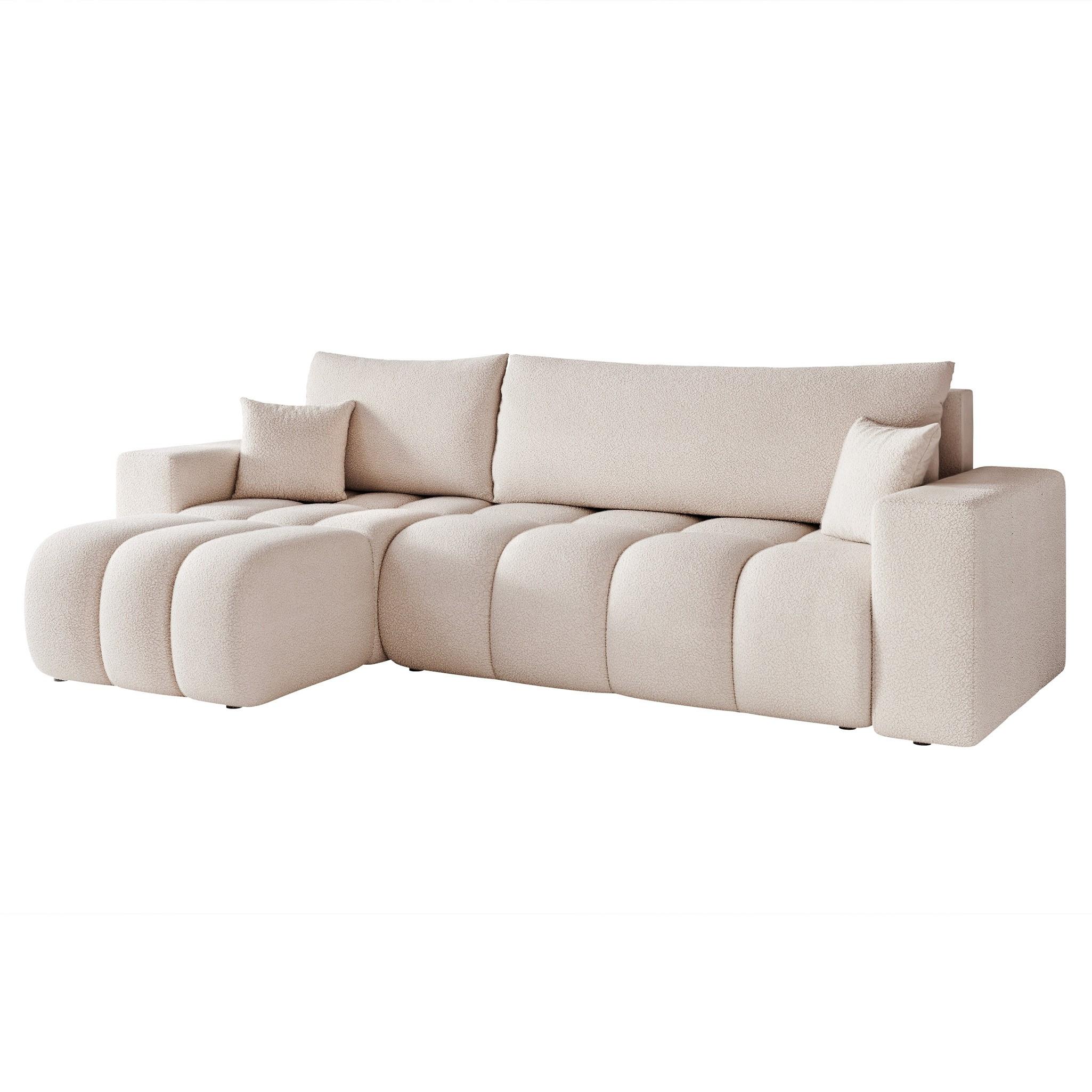 ECKSOFA Anabel Mit Schlaffunktion - Creme, Holzwerkstoff/Textil (248/145cm) - Fun Möbel