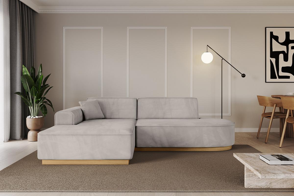 ECKSOFA Ottomane Links IREA-L1-v2 - 234x171x83 cm Hellbraun - Hellbraun, Holzwerkstoff/Textil (234/171cm) - ALTDECOR
