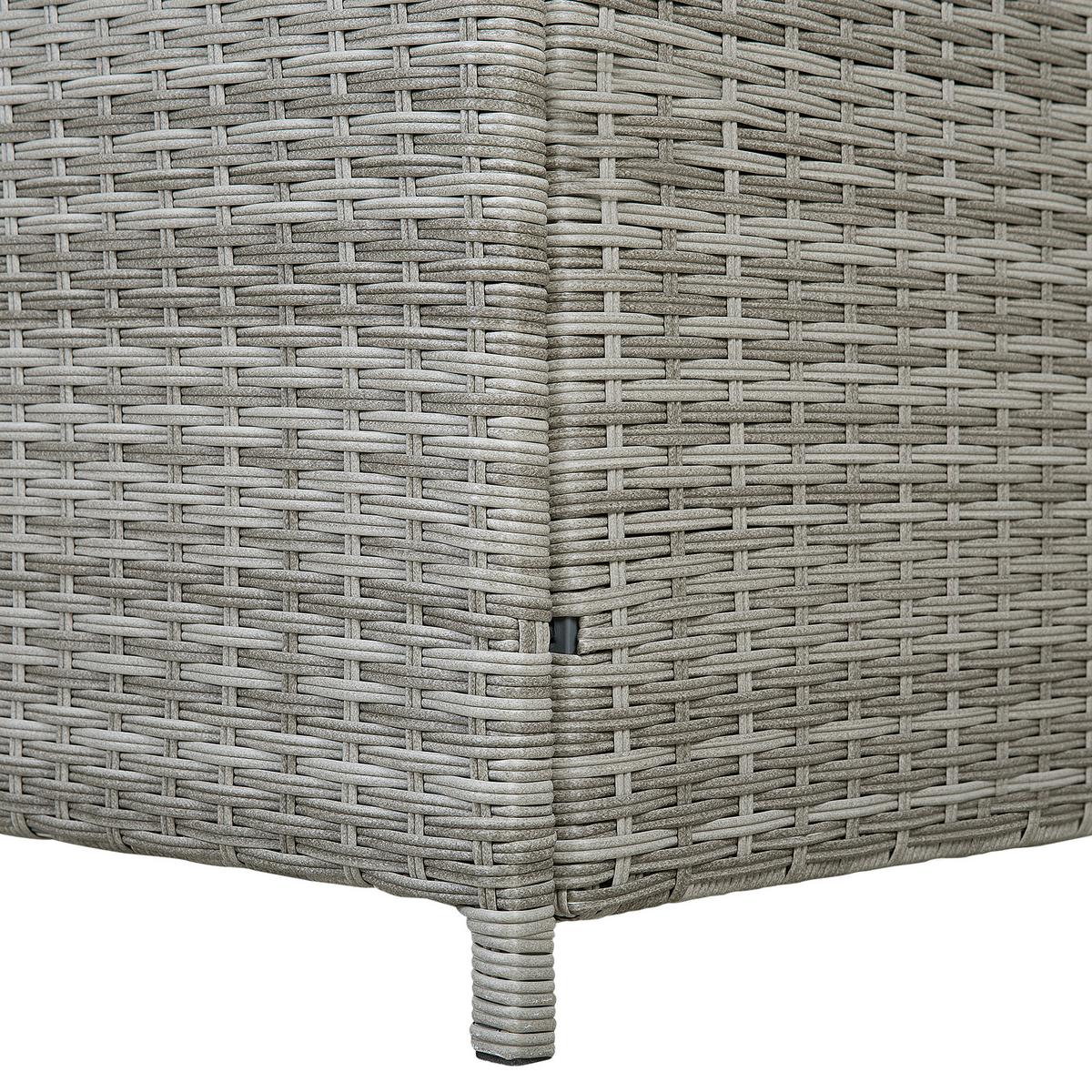 AUFLAGENBOX Rattan grau 158/63 cm Modena - Grau, Kunststoff (158/66/63cm) - Beliani