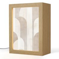 TISCHLEUCHTE Abstrakte Bögen - Modern - Beige 15x20 cm - Buche Kolonial, Holzwerkstoff (8/15/20cm) - OnlyWow