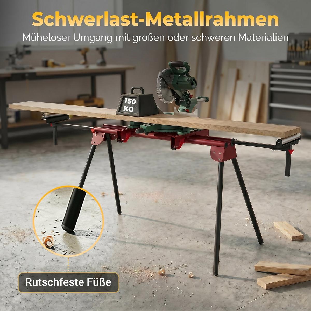 GEHRUNGSSÄGENSTÄNDER Metall Rot - Rot, Metall (94/63/76cm) - HOMCOM